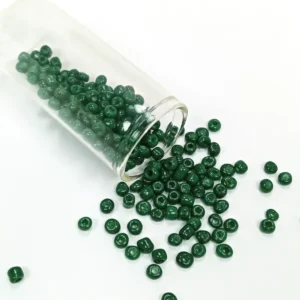 Dökme Cam Kum Boncuk Büyük Boy (6/0) 4 mm - 60 Gram - Koyu Yeşil - BNC140