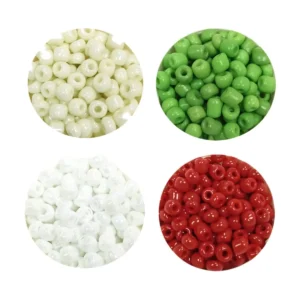 Dökme Cam Kum Boncuk Büyük Boy (6/0) 4 mm - 4 Renk - Toplam 80 Gram - BNC407
