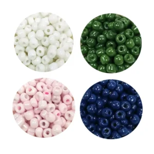 Dökme Cam Kum Boncuk Büyük Boy (6/0) 4 mm - 4 Renk - Toplam 80 Gram - BNC408