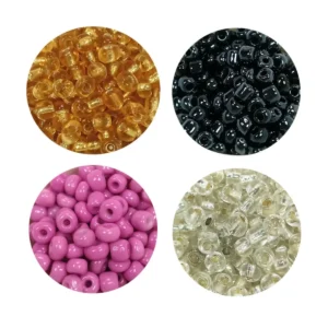 Dökme Cam Kum Boncuk Büyük Boy (6/0) 4 mm - 4 Renk - Toplam 80 Gram - BNC410