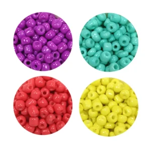 Dökme Cam Kum Boncuk Büyük Boy (6/0) 4 mm - 4 Renk - Toplam 80 Gram - BNC411