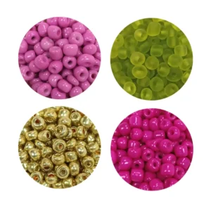 Dökme Cam Kum Boncuk Büyük Boy (6/0) 4 mm - 4 Renk - Toplam 80 Gram - BNC412