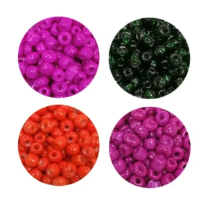 Dökme Cam Kum Boncuk Büyük Boy (6/0) 4 mm - 4 Renk - Toplam 80 Gram - BNC414