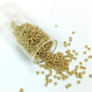 Dökme Cam Kum Boncuk (8/0) 3 mm - 20 Gram - Altın Rengi - BNC144