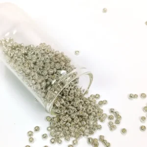 Dökme Cam Kum Boncuk (8/0) 3 mm - 20 Gram - Parlak Gümüş - BNC147