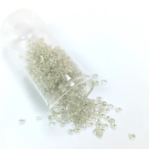 Dökme Cam Kum Boncuk (8/0) 3 mm - 20 Gram - Şeffaf Beyaz - BNC156
