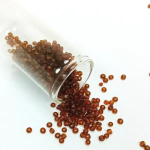 Dökme Cam Kum Boncuk (8/0) 3 mm - 20 Gram - Şeffaf Koyu Kahve - BNC159