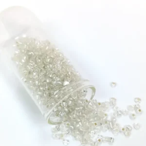 Dökme Cam Kum Boncuk (8/0) 3 mm - 20 Gram - Şeffaf Gümüş - BNC160