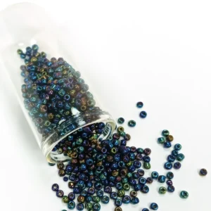 Dökme Cam Kum Boncuk (8/0) 3 mm - 20 Gram - Lacivert Yeşil - BNC169