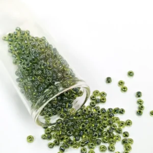Dökme Cam Kum Boncuk (8/0) 3 mm - 20 Gram - Şeffaf Alacalı Yeşil - BNC171