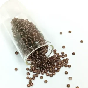 Dökme Cam Kum Boncuk (8/0) 3 mm - 20 Gram - Şefaff Alacalı Kahve - BNC172