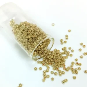 Dökme Cam Kum Boncuk (8/0) 3 mm - 60 Gram - Altın Rengi - BNC185