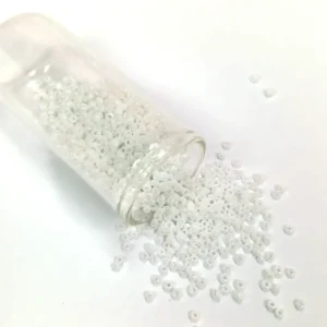 Dökme Cam Kum Boncuk (8/0) 3 mm - 60 Gram - Parlak Beyaz - BNC194