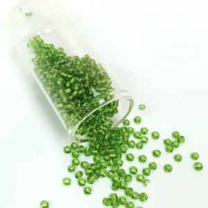 Dökme Cam Kum Boncuk (8/0) 3 mm - 60 Gram - Şeffaf Çimen Yeşili - BNC195