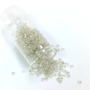 Dökme Cam Kum Boncuk (8/0) 3 mm - 60 Gram - Şeffaf Beyaz - BNC197
