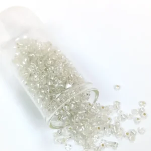 Dökme Cam Kum Boncuk (8/0) 3 mm - 60 Gram - Şeffaf Gümüş - BNC201