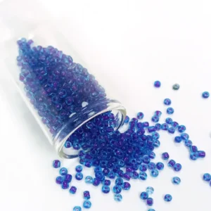 Dökme Cam Kum Boncuk (8/0) 3 mm - 60 Gram - Şeffaf Koyu Mavi - BNC202