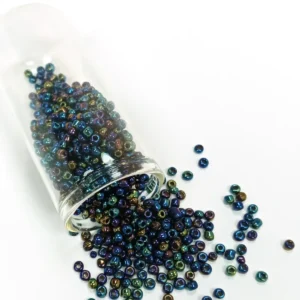 Dökme Cam Kum Boncuk (8/0) 3 mm - 60 Gram - Lacivert Yeşil - BNC210