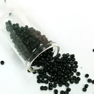 Dökme Cam Kum Boncuk (8/0) 3 mm - 60 Gram - Parlak Siyah - BNC211