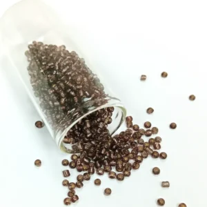 Dökme Cam Kum Boncuk (8/0) 3 mm - 60 Gram - Şefaff Alacalı Kahve - BNC213