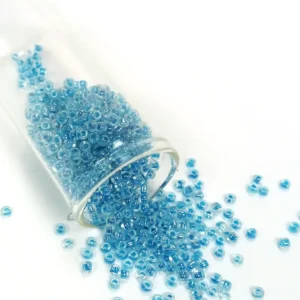 Dökme Cam Kum Boncuk (8/0) 3 mm - 60 Gram - Şeffaf Gök Mavi - BNC214