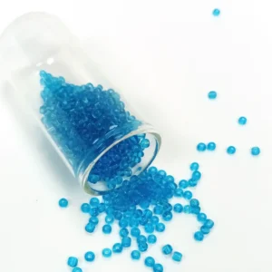 Dökme Cam Kum Boncuk (8/0) 3 mm - 60 Gram - Şeffaf Deniz Mavi - BNC221