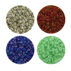 Dökme Cam Kum Boncuk (8/0) 3 mm - 4 Renk - Toplam 80 Gram - BNC417