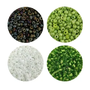 Dökme Cam Kum Boncuk (8/0) 3 mm - 4 Renk - Toplam 80 Gram - BNC418