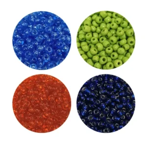 Dökme Cam Kum Boncuk (8/0) 3 mm - 4 Renk - Toplam 80 Gram - BNC421