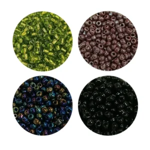 Dökme Cam Kum Boncuk (8/0) 3 mm - 4 Renk - Toplam 80 Gram - BNC422