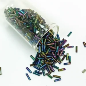 Uzun Boru Kesme Boncuk Çap 2mm Uzunluk 10 mm - 20 Gram - Mavi Yeşil - BNC230