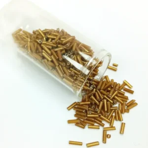 Uzun Boru Kesme Boncuk Çap 2mm Uzunluk 10 mm - 20 Gram - Altın Sarısı - BNC231