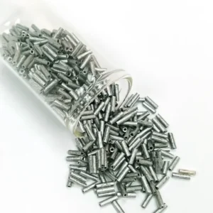 Uzun Boru Kesme Boncuk Çap 2mm Uzunluk 10 mm - 20 Gram - Desenli Gümüş - BNC244