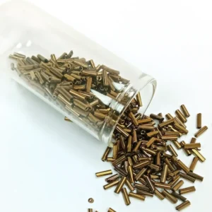 Uzun Boru Kesme Boncuk Çap 2mm Uzunluk 10 mm - 20 Gram - Parlak Gold - BNC249