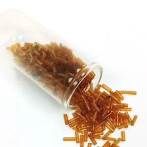 Uzun Boru Kesme Boncuk Çap 2mm Uzunluk 10 mm - 20 Gram - Şeffaf Gold - BNC254