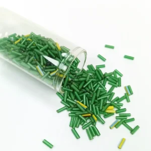Uzun Boru Kesme Boncuk Çap 2mm Uzunluk 10 mm - 20 Gram - Yeşil - BNC256