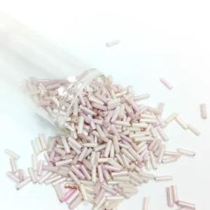 Uzun Boru Kesme Boncuk Çap 2mm Uzunluk 10 mm - 20 Gram - Mat Beyaz - BNC263
