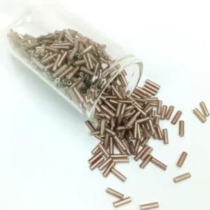 Uzun Boru Kesme Boncuk Çap 2mm Uzunluk 10 mm - 60 Gram - Koyu Bej - BNC264
