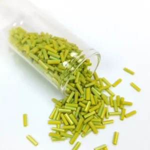 Uzun Boru Kesme Boncuk Çap 2mm Uzunluk 10 mm - 60 Gram - Yeşil - BNC282