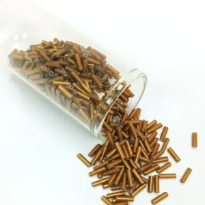 Uzun Boru Kesme Boncuk Çap 2mm Uzunluk 10 mm - 60 Gram - Gold - BNC287