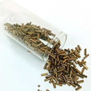 Uzun Boru Kesme Boncuk Çap 2mm Uzunluk 10 mm - 60 Gram - Parlak Gold - BNC288