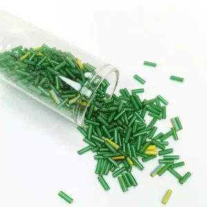 Uzun Boru Kesme Boncuk Çap 2mm Uzunluk 10 mm - 60 Gram - Yeşil - BNC295
