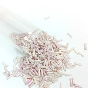 Uzun Boru Kesme Boncuk Çap 2mm Uzunluk 10 mm - 60 Gram - Mat Beyaz - BNC302