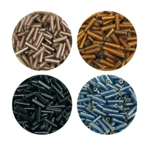 Uzun Boru Kesme Boncuk Çap 2mm Uzunluk 10 mm - 4 Renk - Toplam 80 Gram - BNC426