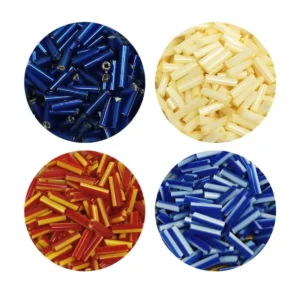 Uzun Boru Kesme Boncuk Çap 2mm Uzunluk 10 mm - 4 Renk - Toplam 80 Gram - BNC428