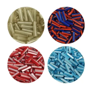 Uzun Boru Kesme Boncuk Çap 2mm Uzunluk 10 mm - 4 Renk - Toplam 80 Gram - BNC429