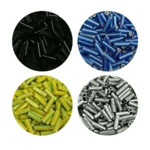 Uzun Boru Kesme Boncuk Çap 2mm Uzunluk 10 mm - 4 Renk - Toplam 80 Gram - BNC430