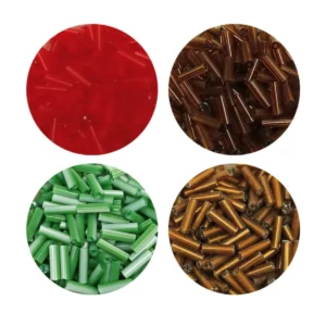 Uzun Boru Kesme Boncuk Çap 2mm Uzunluk 10 mm - 4 Renk - Toplam 80 Gram - BNC431