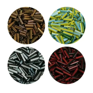 Uzun Boru Kesme Boncuk Çap 2mm Uzunluk 10 mm - 4 Renk - Toplam 80 Gram - BNC432