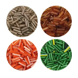 Uzun Boru Kesme Boncuk Çap 2mm Uzunluk 10 mm - 4 Renk - Toplam 80 Gram - BNC433